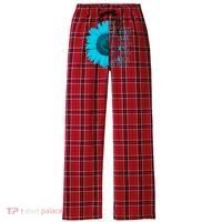 Colon Cancer Awareness Sunflower Women's Flannel Plaid Pajama Pants thumb 0