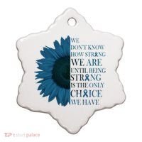 Colon Cancer Awareness Sunflower Ceramic Ornament thumb 0