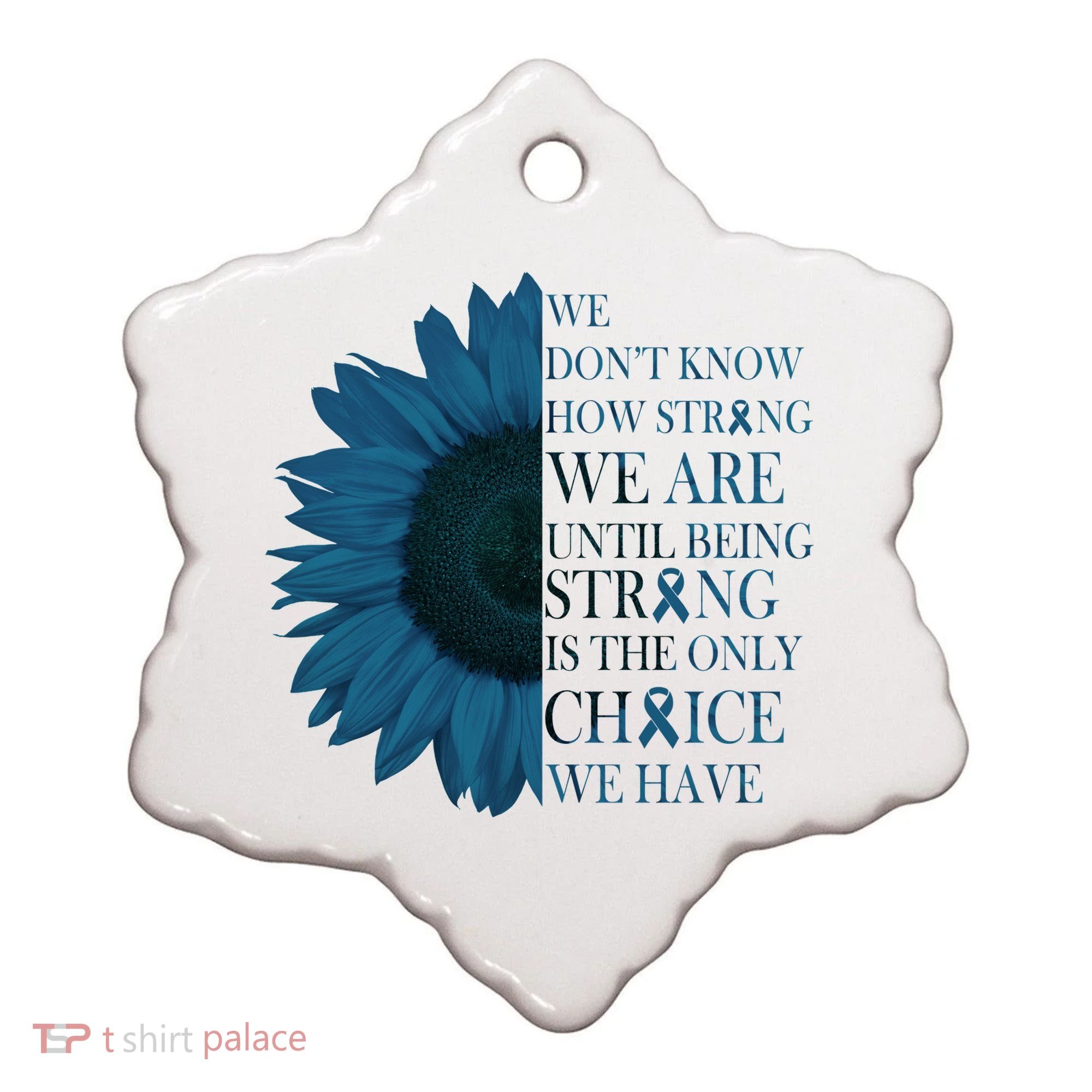 Colon Cancer Awareness Sunflower Ceramic Ornament