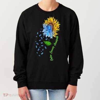 Colon Cancer Awareness Sunflower Support Women's Sweatshirt