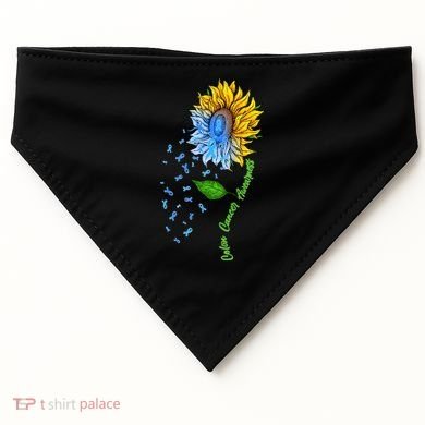 Colon Cancer Awareness Sunflower Support USA-Made Doggie Bandana