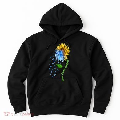 Colon Cancer Awareness Sunflower Support Hoodie