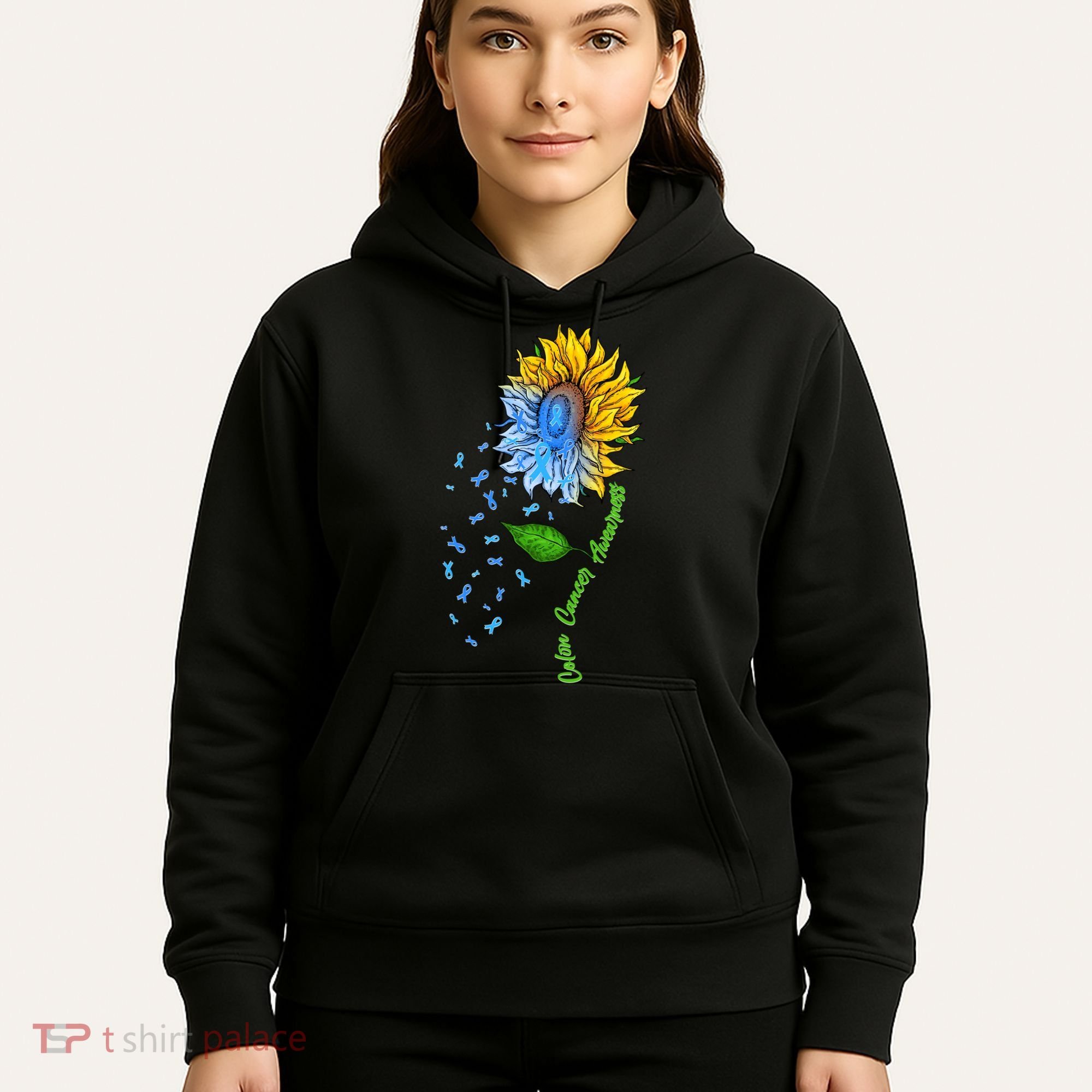 Colon Cancer Awareness Sunflower Support Hoodie