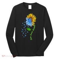 Colon Cancer Awareness Sunflower Support Long Sleeve Shirt thumb 0