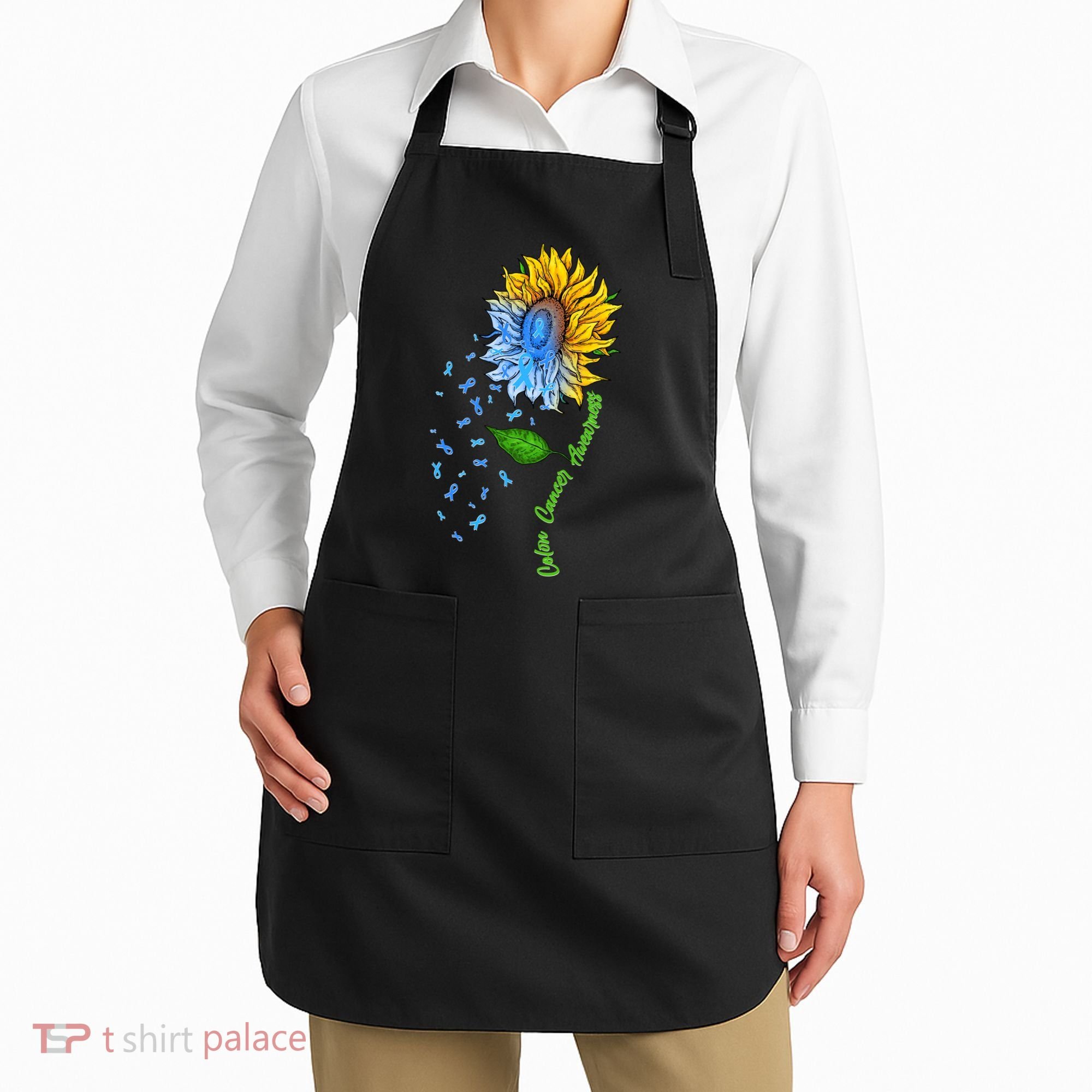 Colon Cancer Awareness Sunflower Support Apron