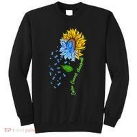 Colon Cancer Awareness Sunflower Support Sweatshirt thumb 0