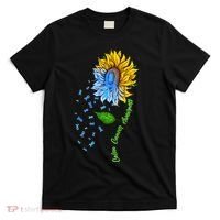 Colon Cancer Awareness Sunflower Support T-Shirt thumb 0