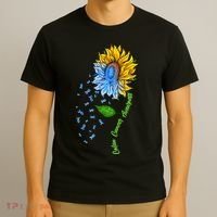 Colon Cancer Awareness Sunflower Support T-Shirt thumb 3