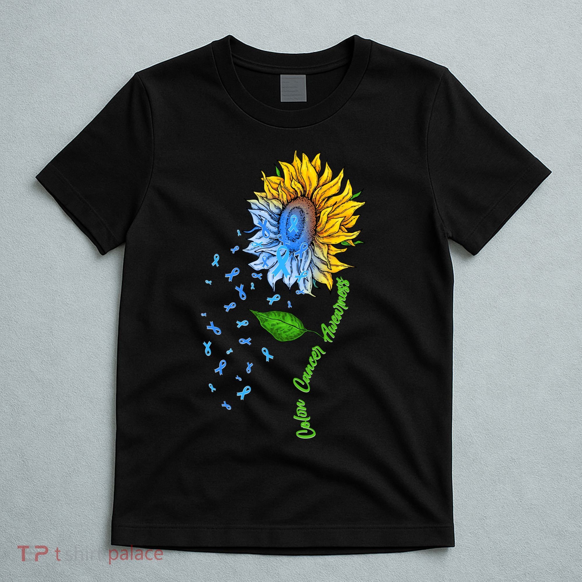 Colon Cancer Awareness Sunflower Support T-Shirt