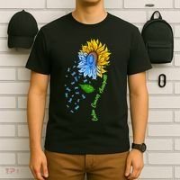 Colon Cancer Awareness Sunflower Support T-Shirt thumb 6
