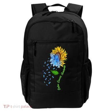 Colon Cancer Awareness Sunflower Support Backpack
