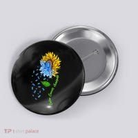 Colon Cancer Awareness Sunflower Support Button thumb 0