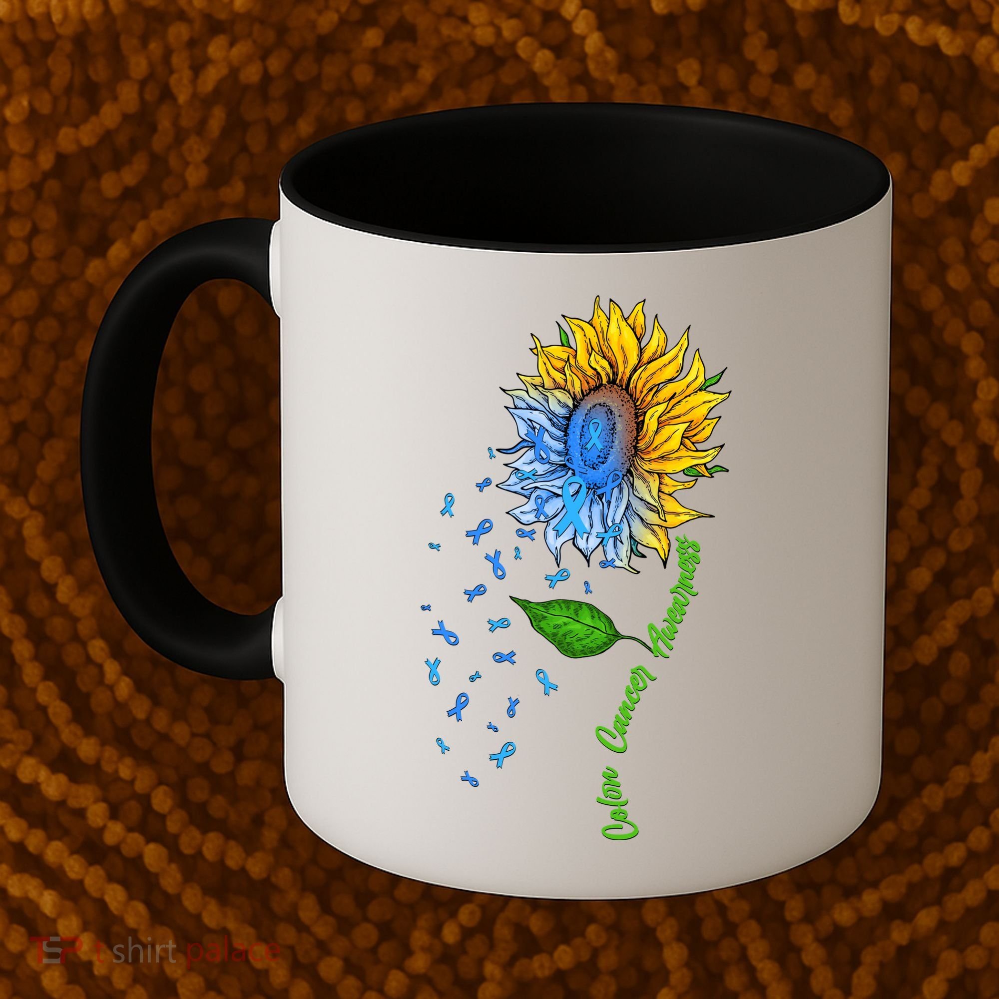 Colon Cancer Awareness Sunflower Support Coffee Mug