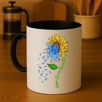 Colon Cancer Awareness Sunflower Support Coffee Mug thumb 4