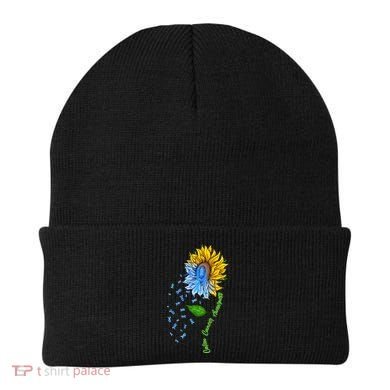 Colon Cancer Awareness Sunflower Support Beanie