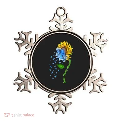 Colon Cancer Awareness Sunflower Support Ornament
