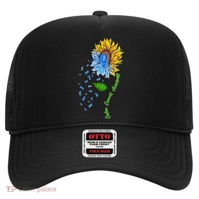 Colon Cancer Awareness Sunflower Support Hat
