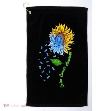 Colon Cancer Awareness Sunflower Support Golf Towel