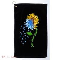 Colon Cancer Awareness Sunflower Support Golf Towel thumb 0
