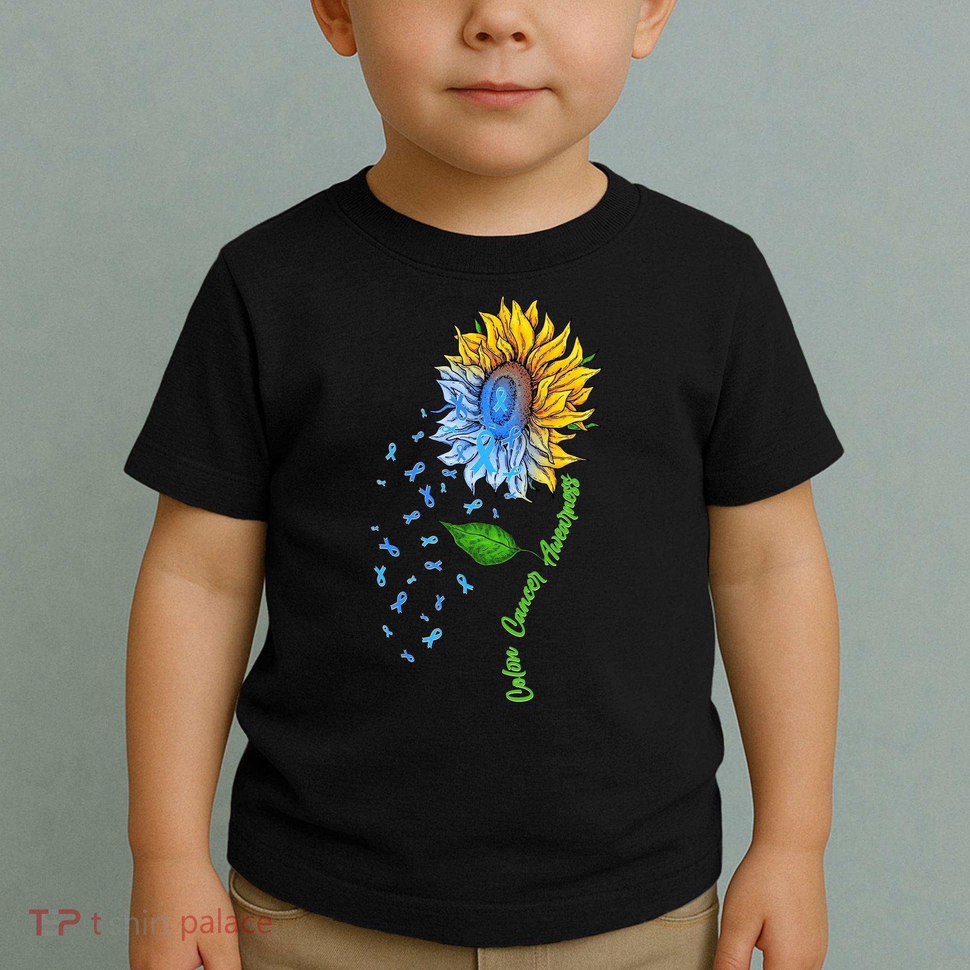 Colon Cancer Awareness Sunflower Support Toddler T-Shirt