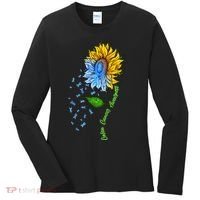 Colon Cancer Awareness Sunflower Support Women's Long Sleeve Shirt thumb 0