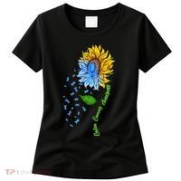 Colon Cancer Awareness Sunflower Support Women's T-Shirt thumb 0