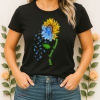 Colon Cancer Awareness Sunflower Support Women's T-Shirt thumb 2