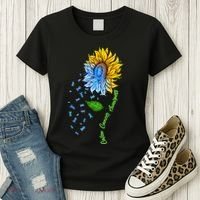 Colon Cancer Awareness Sunflower Support Women's T-Shirt thumb 3