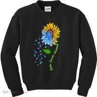 Colon Cancer Awareness Sunflower Support Kids Sweatshirt thumb 0