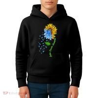 Colon Cancer Awareness Sunflower Support Kids Hoodie thumb 4