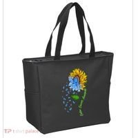 Colon Cancer Awareness Sunflower Support Tote Bag thumb 2