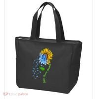 Colon Cancer Awareness Sunflower Support Tote Bag thumb 3