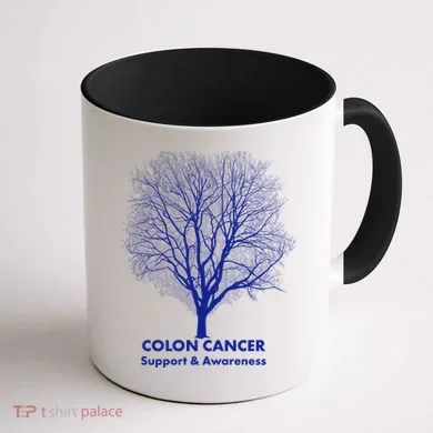 Colon Cancer Awareness Tree Coffee Mug back