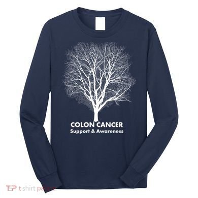 Colon Cancer Awareness Tree Long Sleeve Shirt