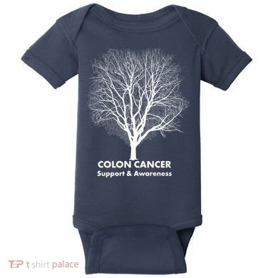 Colon Cancer Awareness Tree Baby Bodysuit