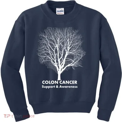 Colon Cancer Awareness Tree Kids Sweatshirt