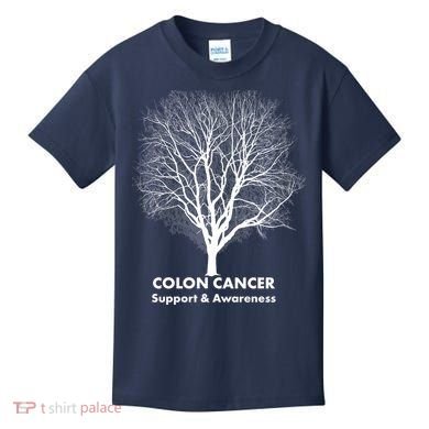 Colon Cancer Awareness Tree Kids T-Shirt