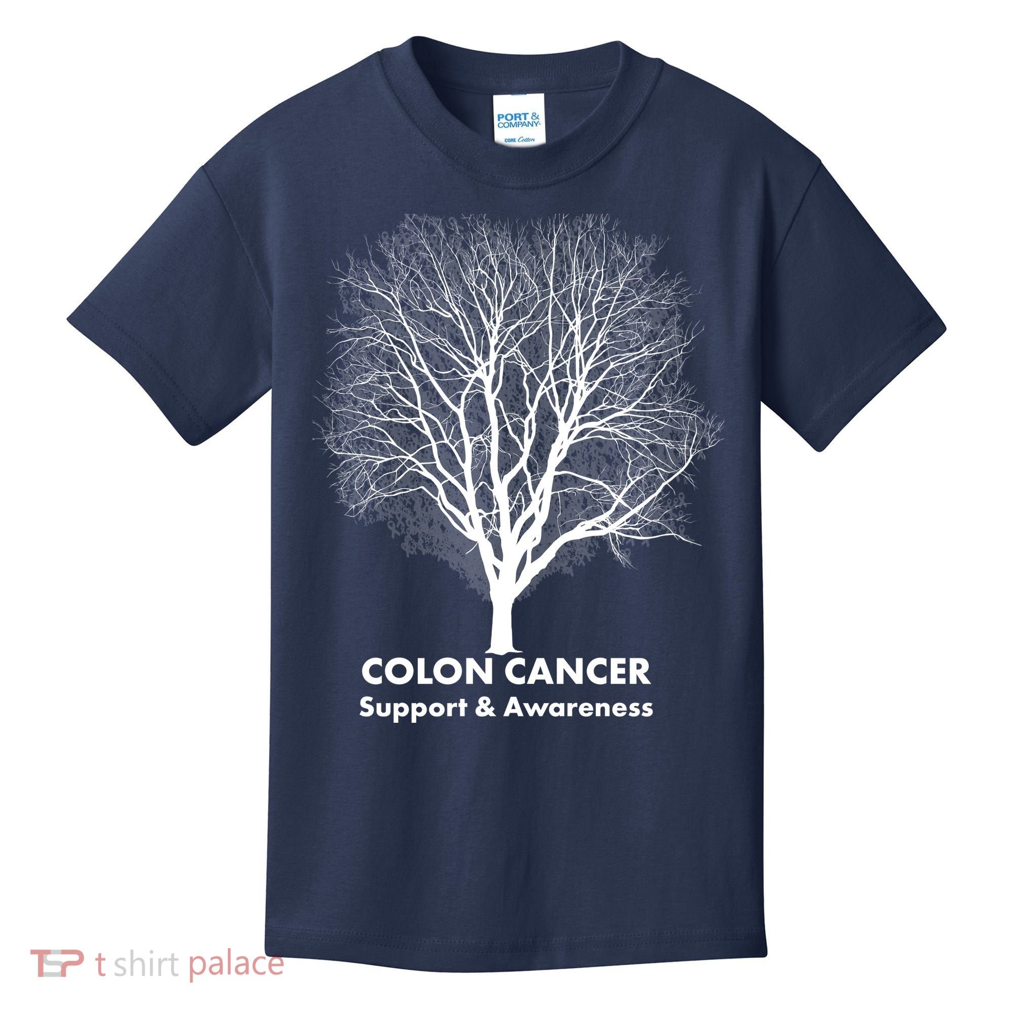 Colon Cancer Awareness Tree Kids T-Shirt