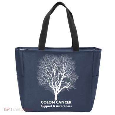 Colon Cancer Awareness Tree Tote Bag