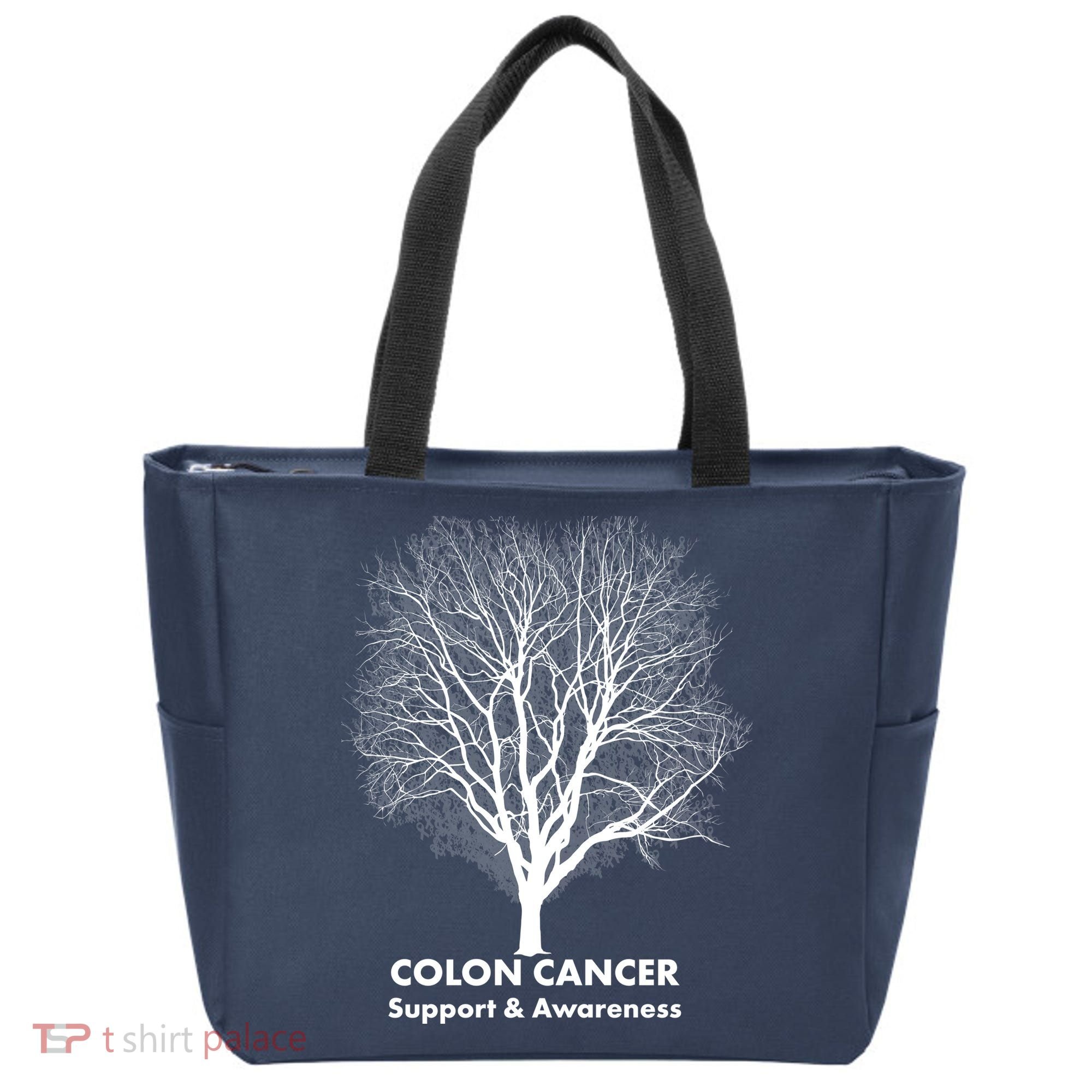 Colon Cancer Awareness Tree Tote Bag