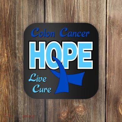 Colon Cancer Hope Live Cure Coaster