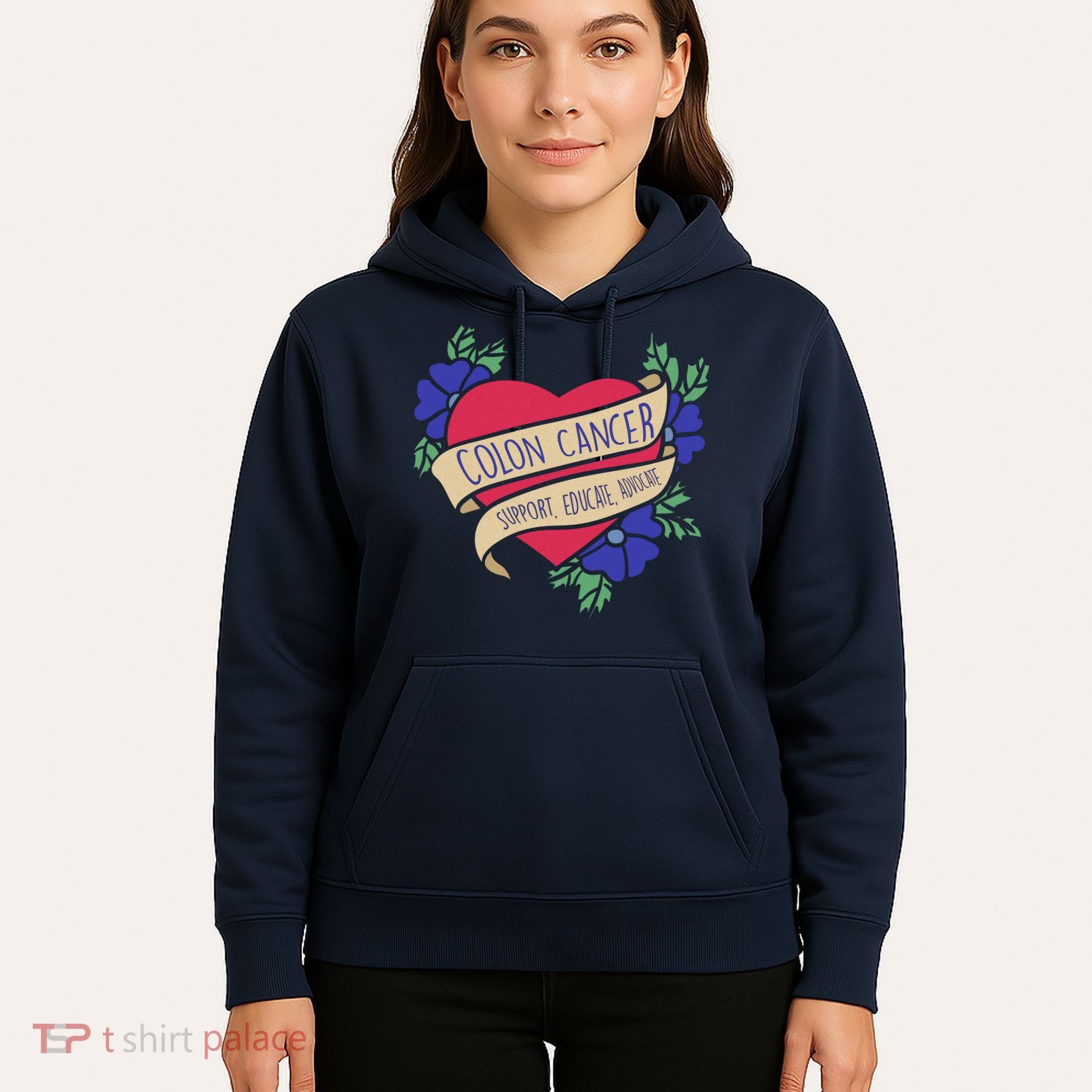 Colon Cancer Support Educate Advocate Hoodie