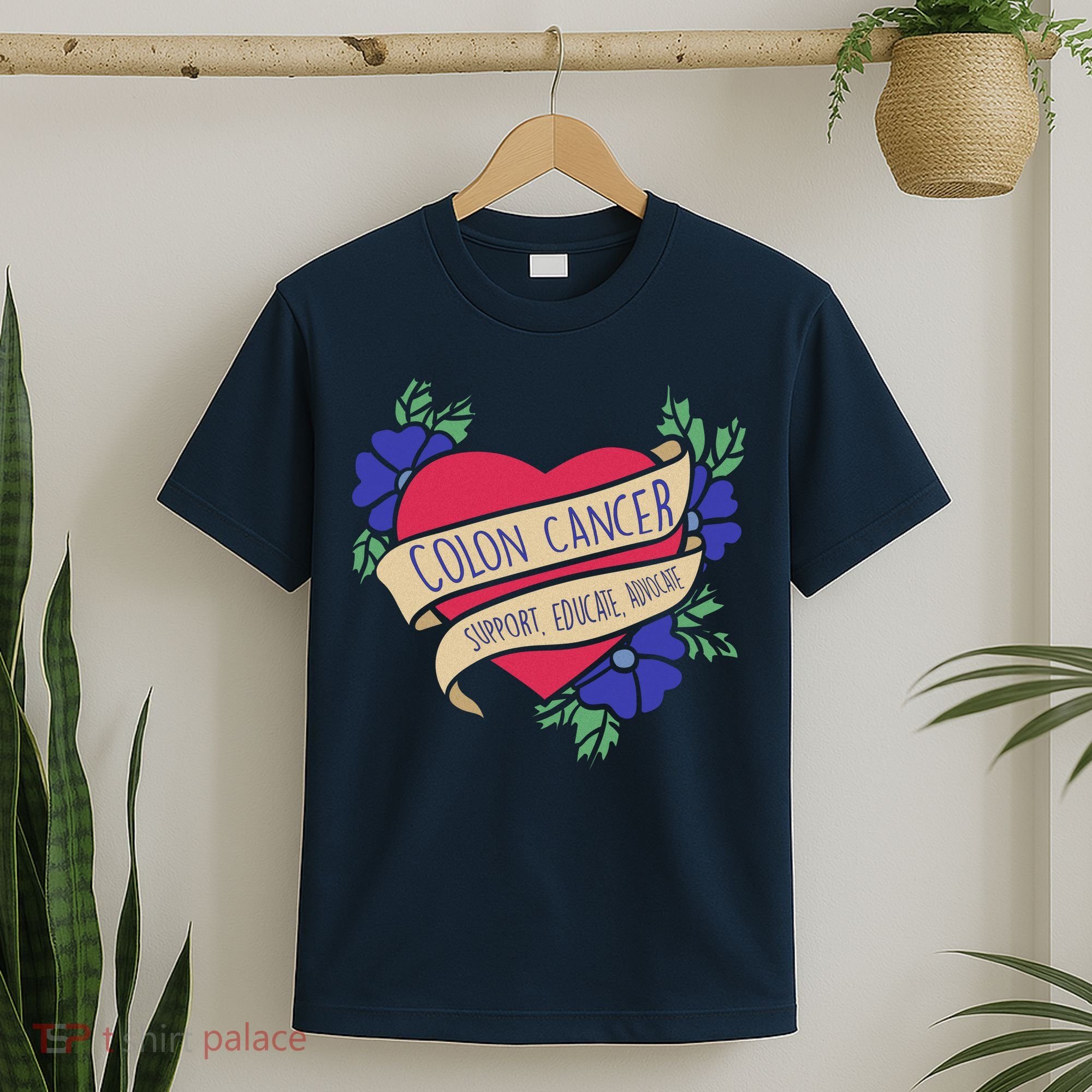 Colon Cancer Support Educate Advocate T-Shirt