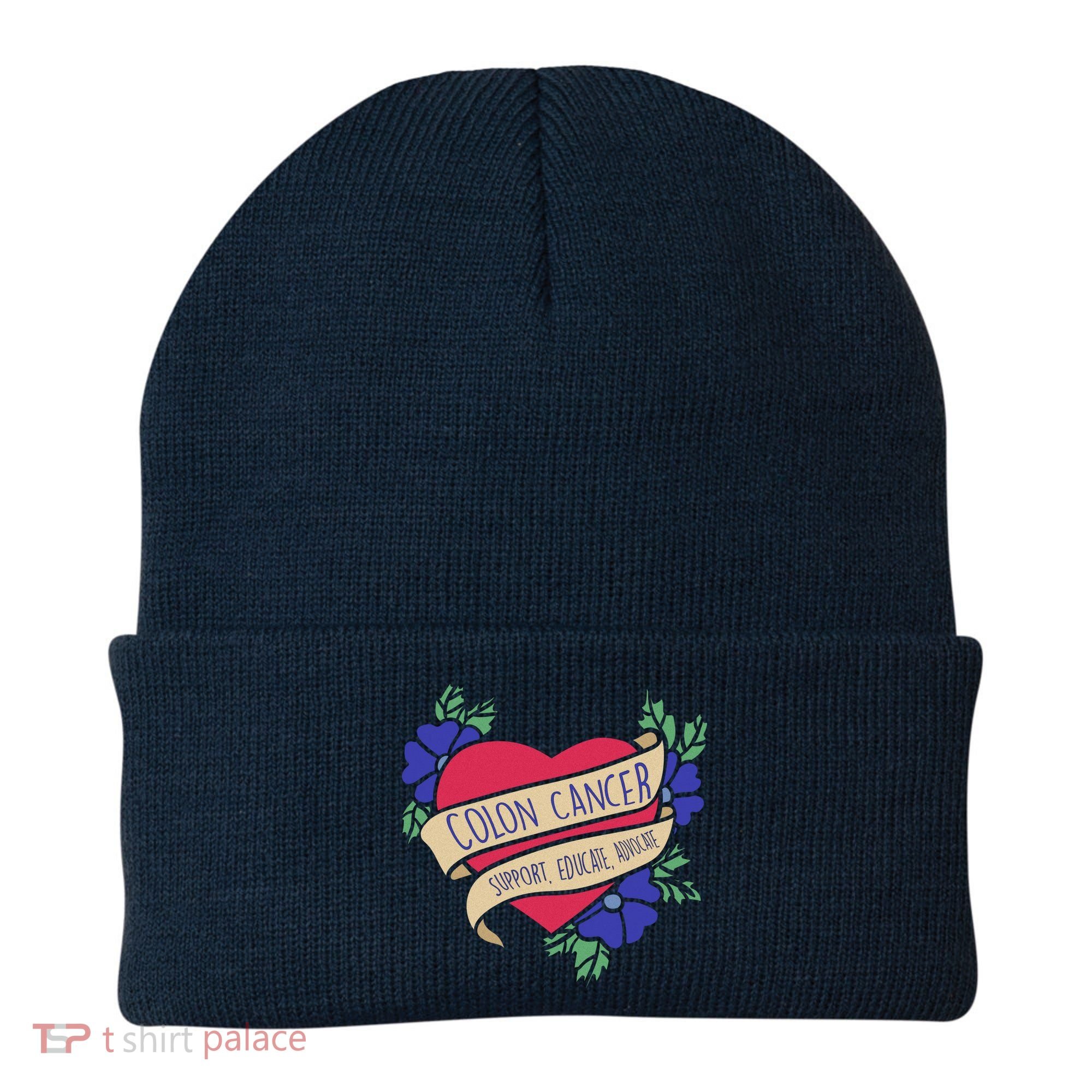 Colon Cancer Support Educate Advocate Beanie