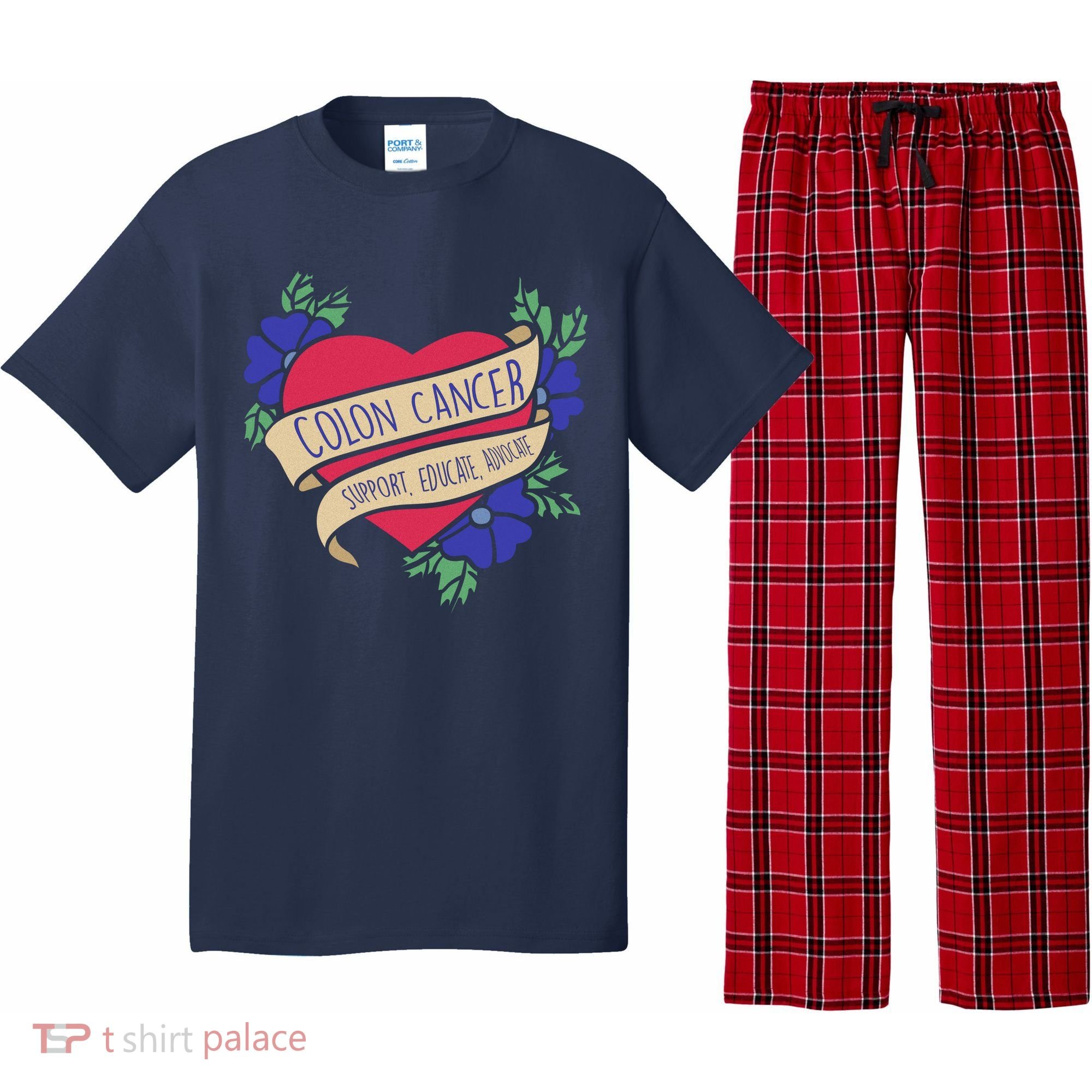 Colon Cancer Support Educate Advocate Pajama Set