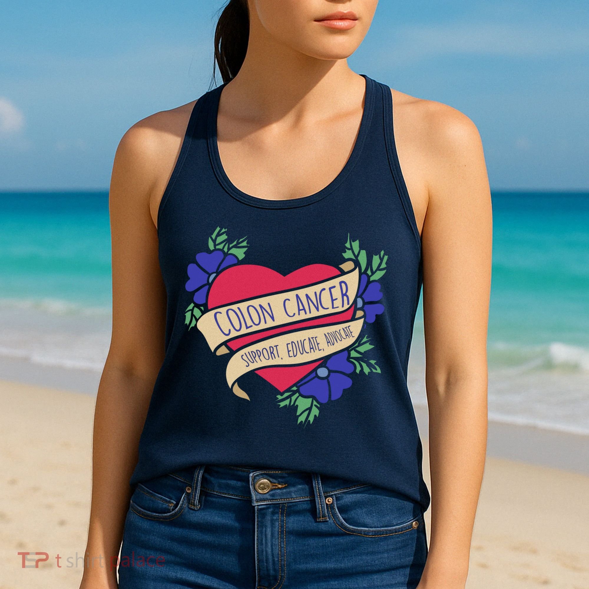 Colon Cancer Support Educate Advocate Women's Tank Top