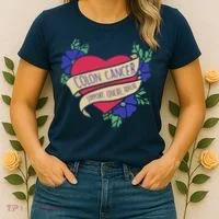Colon Cancer Support Educate Advocate Women's T-Shirt thumb 2