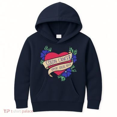 Colon Cancer Support Educate Advocate Kids Hoodie