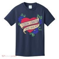 Colon Cancer Support Educate Advocate Kids T-Shirt thumb 0