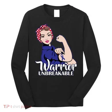 Colon Cancer Unbreakable Warrior Long Sleeve Shirt